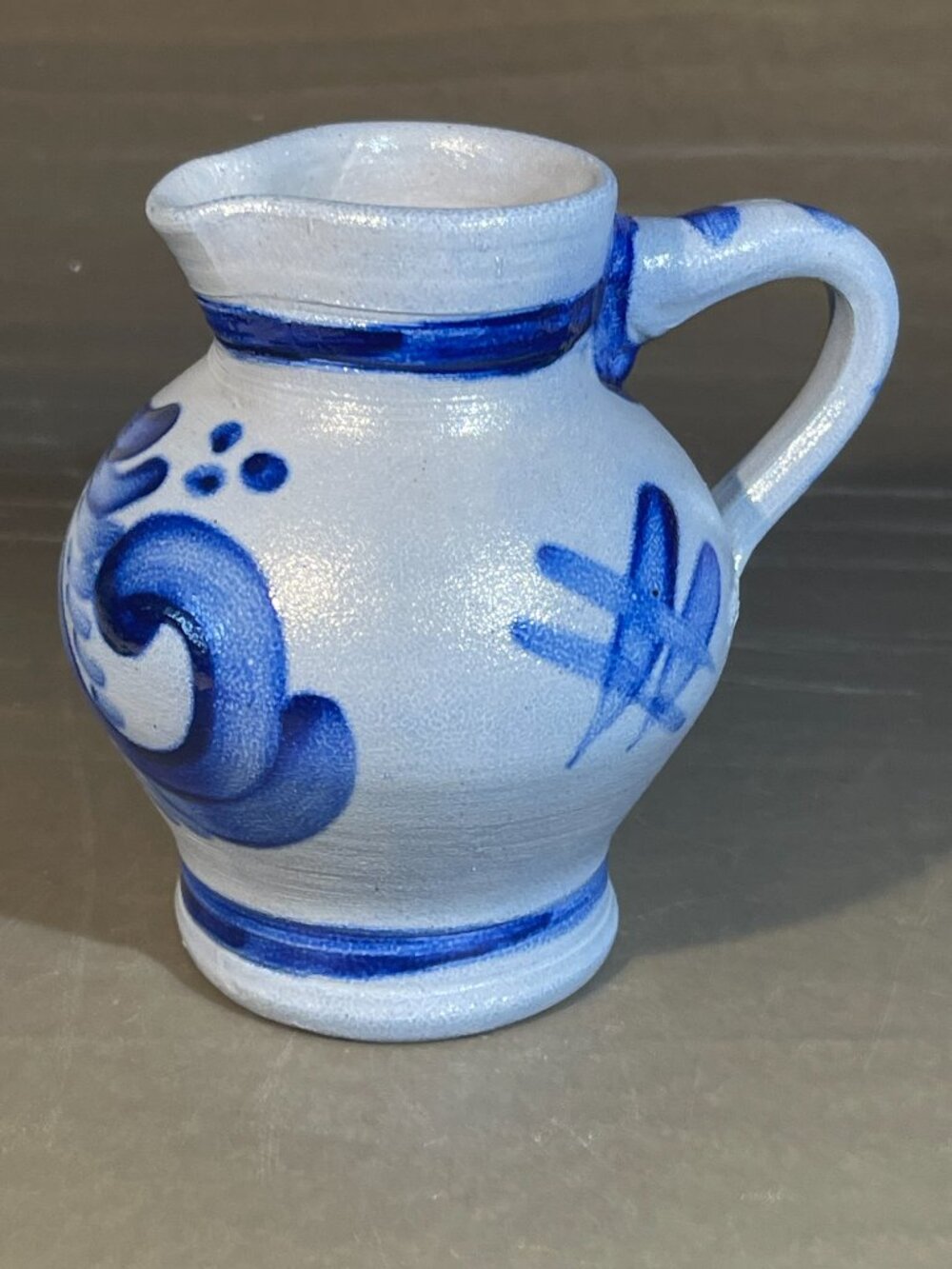 Salt Glazed Hand painted 4.5" Pitcher (inv#789)